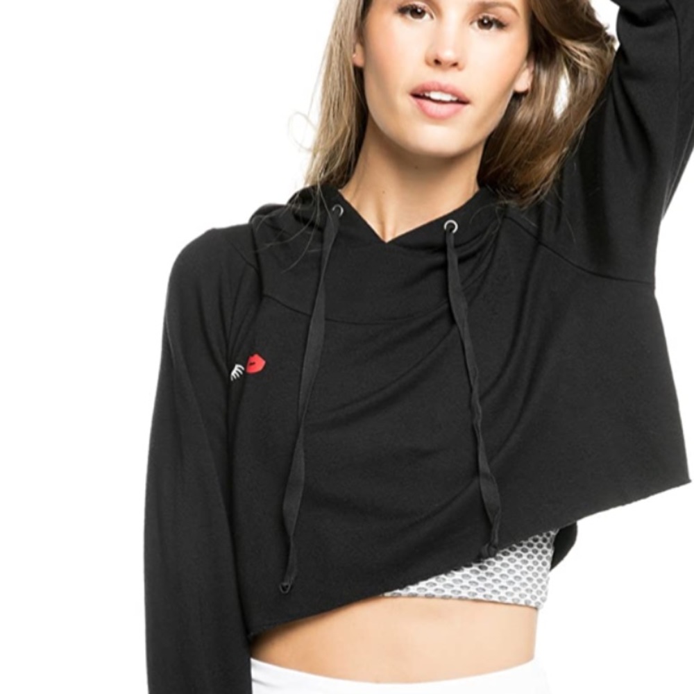 Strut This x Bandier Hoodie Lips Lashes Kiss Me OS